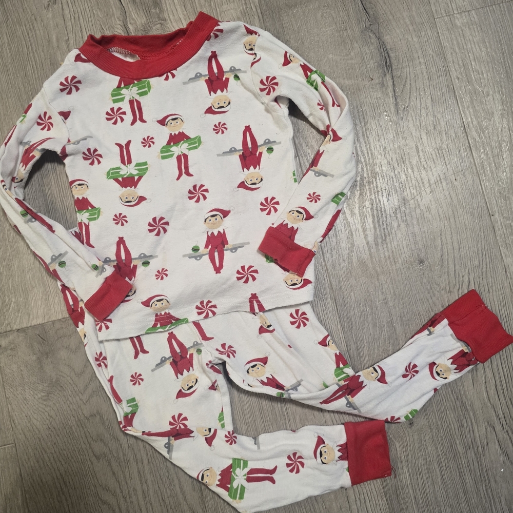 Whimsical Elf Kids Pajama Set - Red and Green
